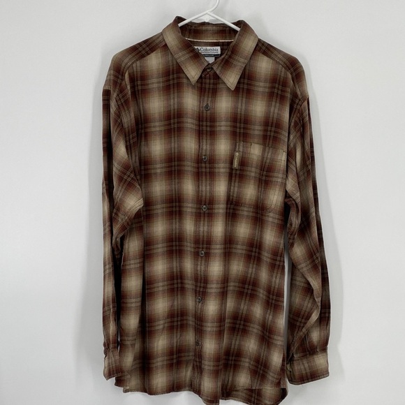 Columbia Other - Columbia Men's Flannel Plaid Shirt in Brown and Tan XL